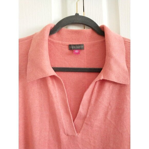 Vince Camuto Coral Orange Johnny Collar Lightweight Women's Sweater - XXL NWT - Picture 2 of 9